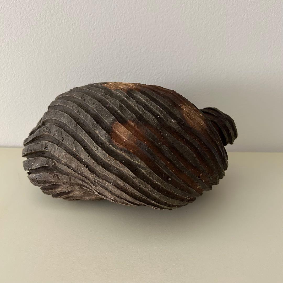 未使用品　相馬正和 作 陶器オブジェ／花器 陶眞窯 ギャラリー群青