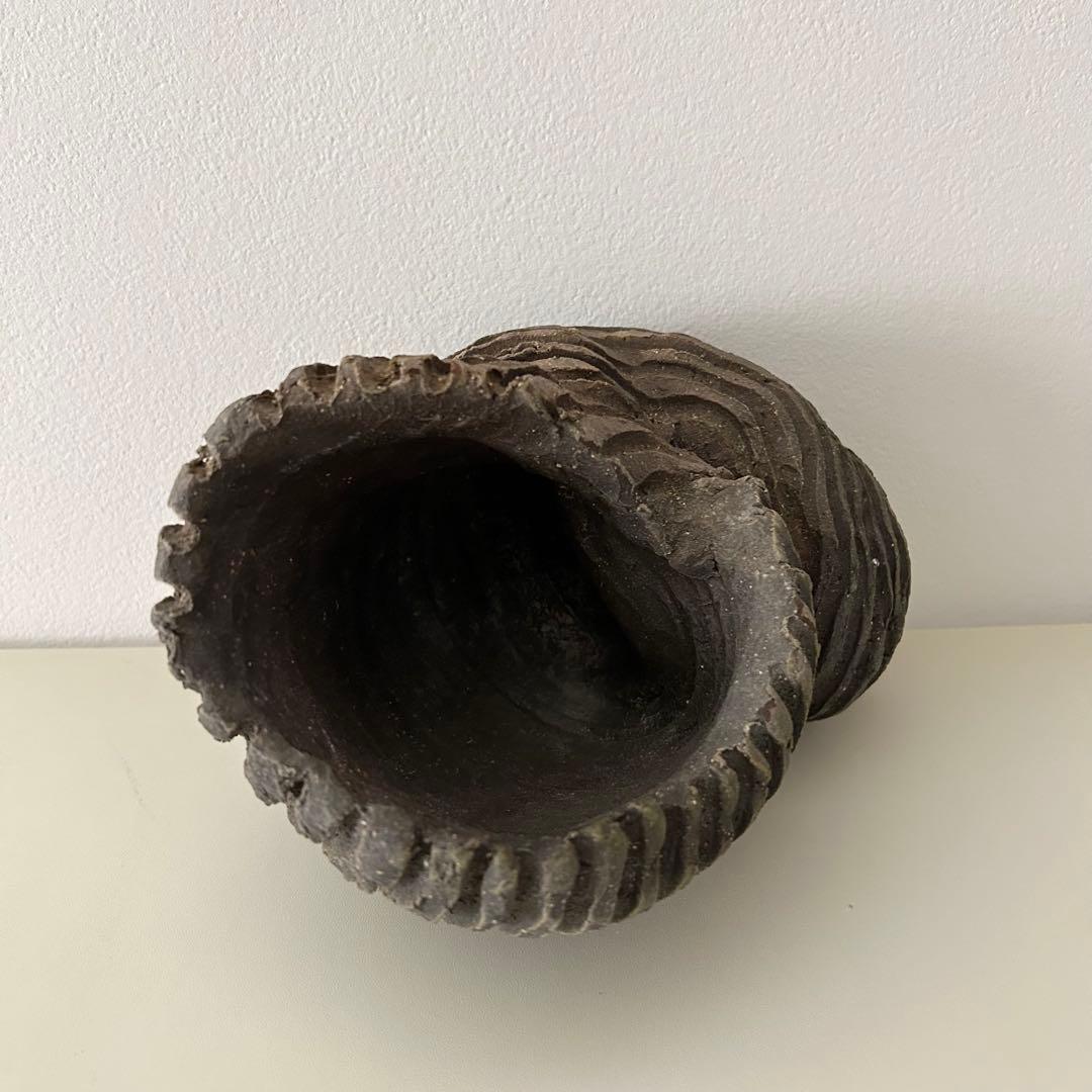 未使用品　相馬正和 作 陶器オブジェ／花器 陶眞窯 ギャラリー群青