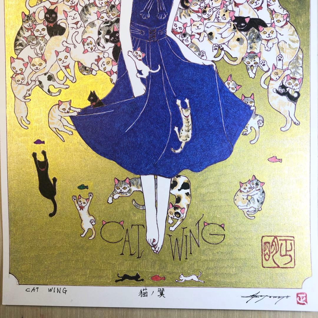 CAT WING 猫ノ翼【肉筆絵画】 - メルカリ