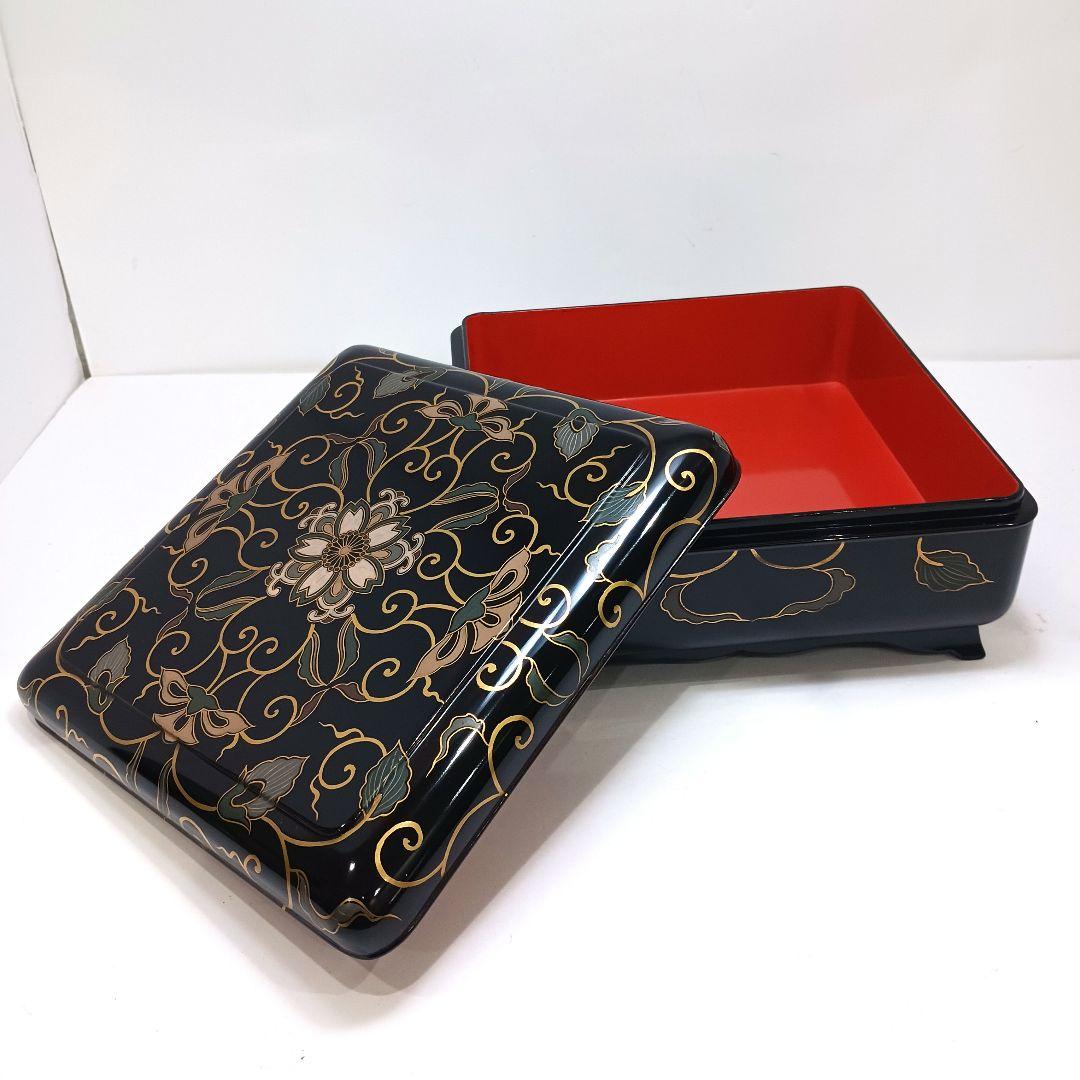 Y3113-2 大正期 漆器 金蒔絵 菓子器 18.3㎝ 共箱