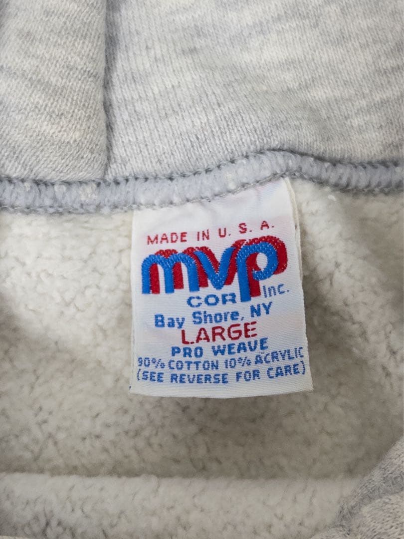 90s USA製 MVP 2段プリント リバースウィーブ　フーディ パーカー