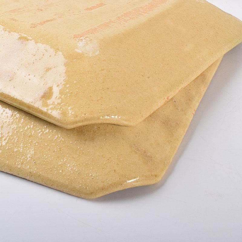 和食器 瀬戸焼 黄瀬戸 美濃不二窯 佐藤和子造 角皿 5客 共箱 VR7786C