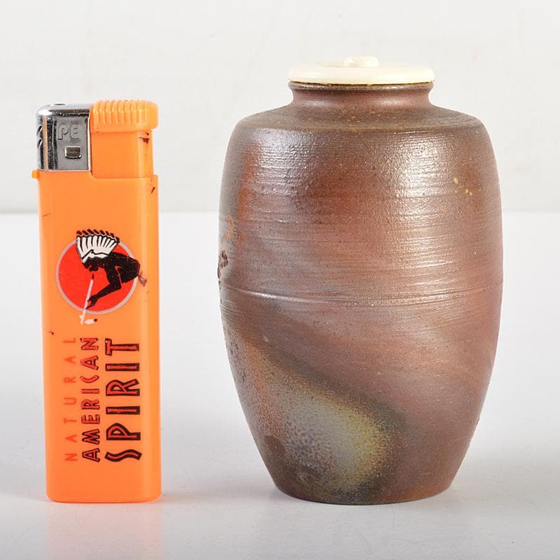 茶道具 備前焼 木村陶峰造 肩衝茶入 仕覆付 共箱 V 6616 - メルカリ