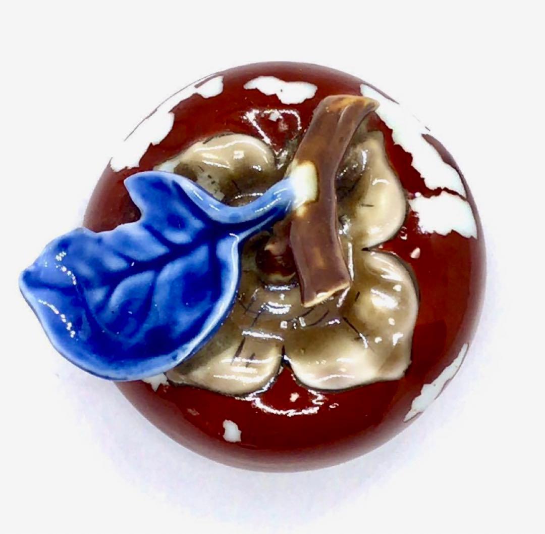 大磯名家出物 時代 美品12代柿右衛門 鑑定済み 柿香合 茶道具 香道具