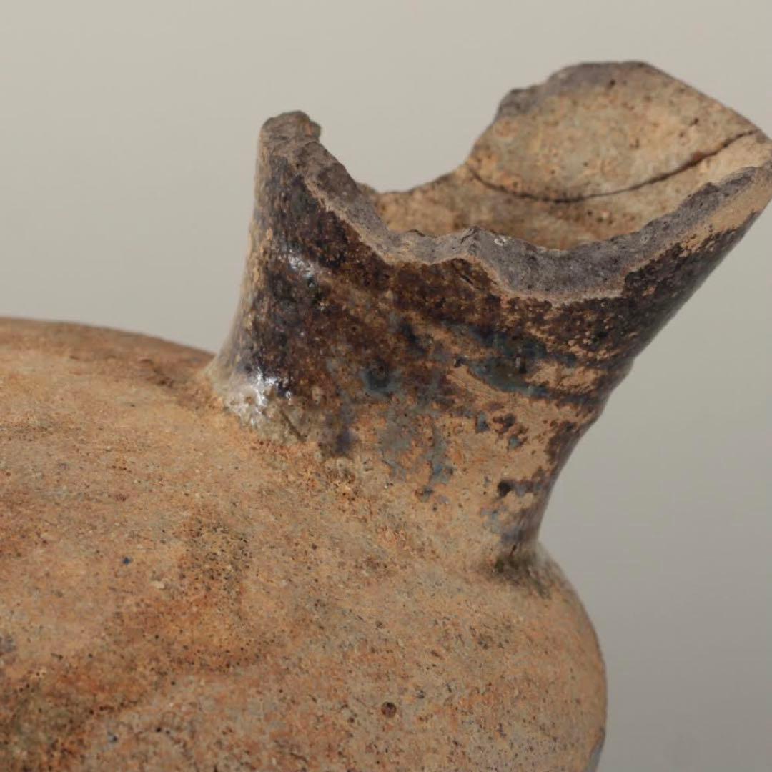 須恵器 平瓶 花器 古美術 古道具 アンティーク 花器 - 骨董・古美術