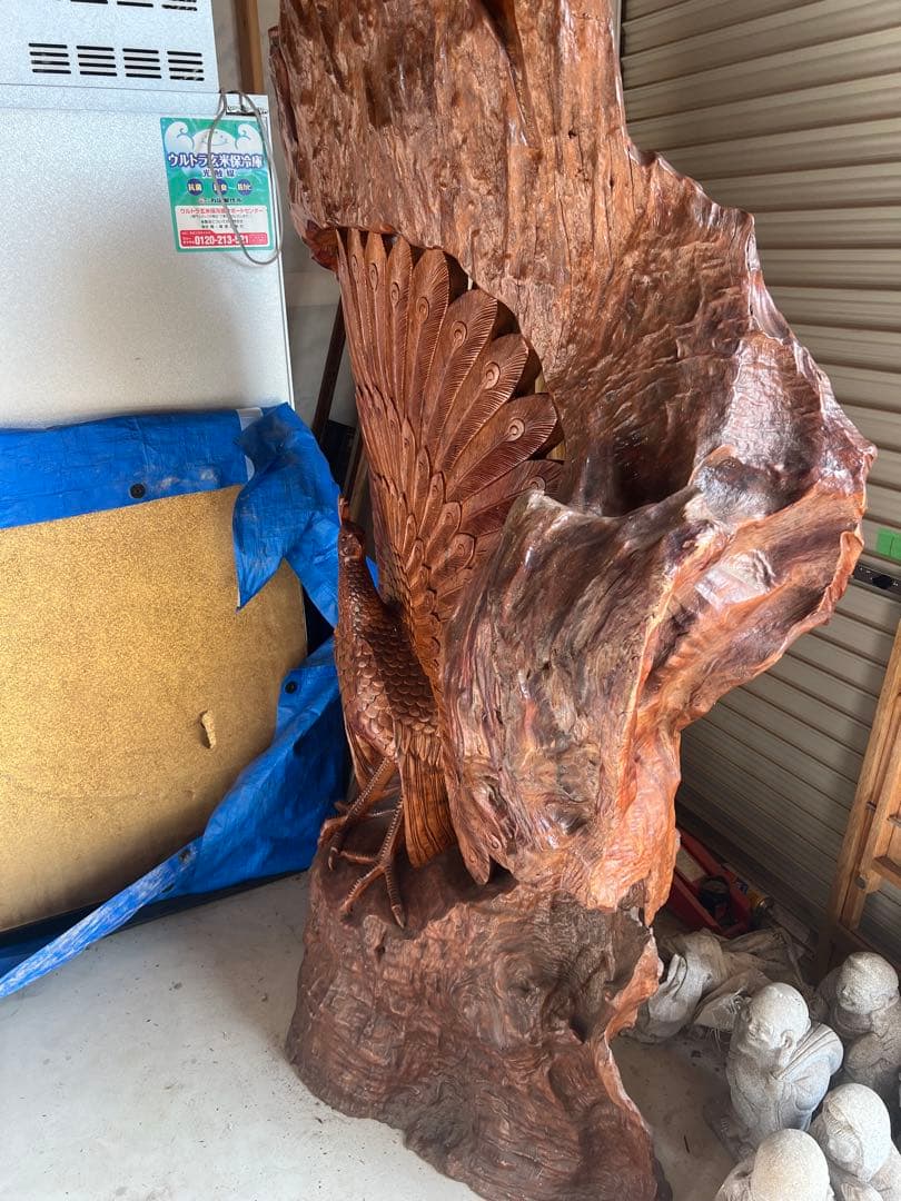 一刀彫 骨董 屋久杉 衝立 屋久杉の衝立