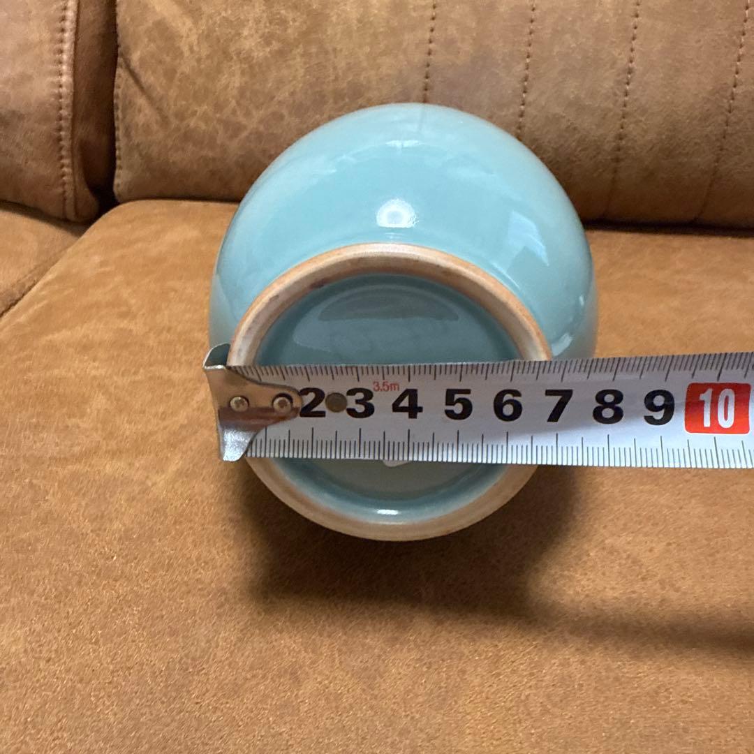 吉田昇包 作 青磁鶴首瓶 共箱・略歴書付 美品 現代陶芸 霊山