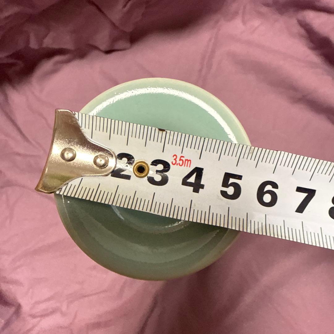 吉田昇包 作 青磁鶴首瓶 共箱・略歴書付 美品 現代陶芸 霊山