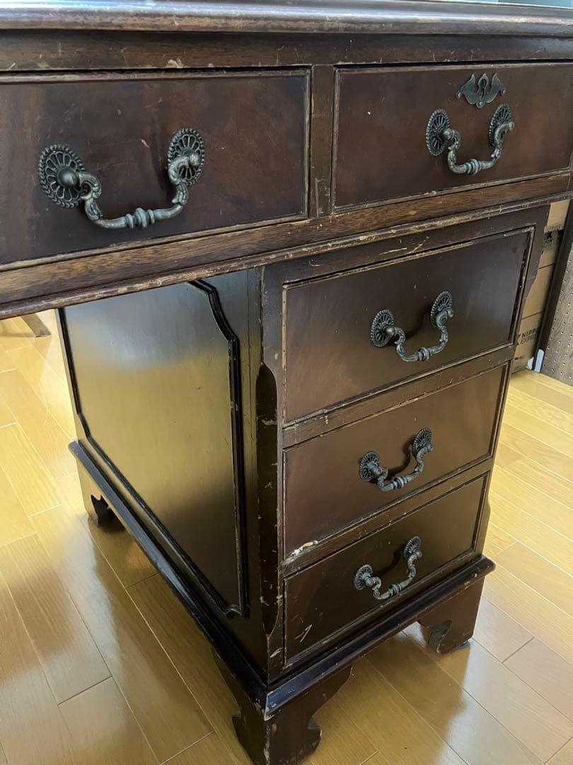 イギリス アンティーク 机 ディスク 直接受け取りのみ