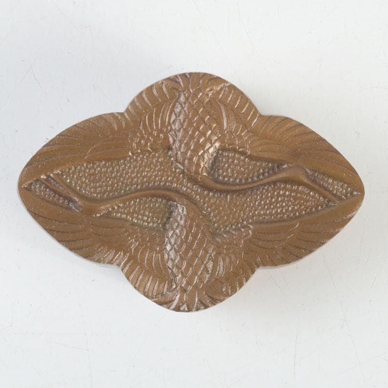 茶道具 唐銅 向鶴文 香合 共箱 V 9476