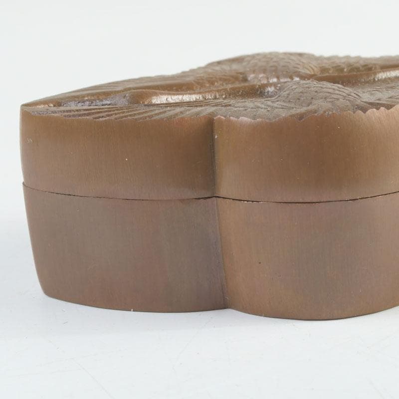 茶道具 唐銅 向鶴文 香合 共箱 V 9476