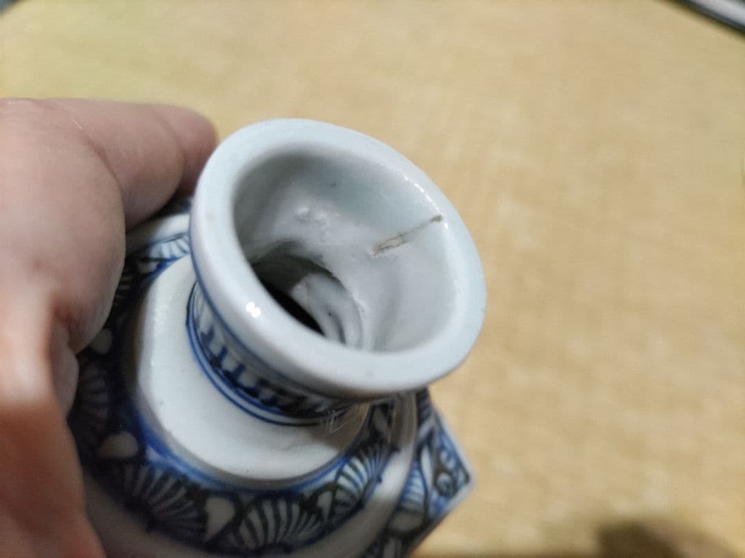 nozomi☆様 王地山焼 染付 角徳利（高21.5㎝）三田染