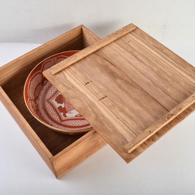 九谷焼 古九谷 八郎手 赤絵金彩 人物文 大鉢 時代箱付 D R9433B