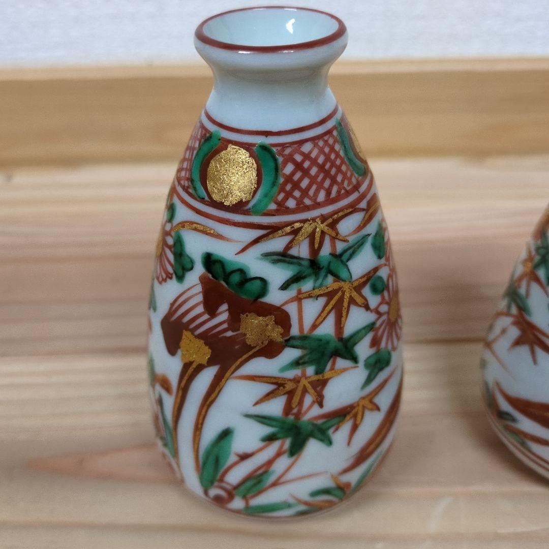 永楽善五郎 赤絵金彩徳利 1対