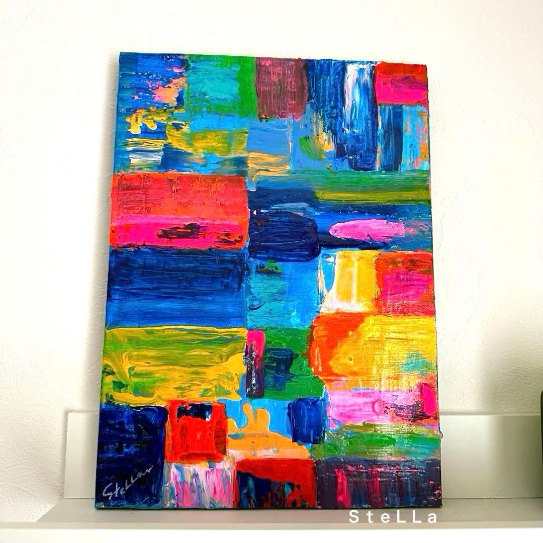 現代アート　北欧アート　カラフル　ビビッド　お祝い　玄関　リビング　絵画　店舗