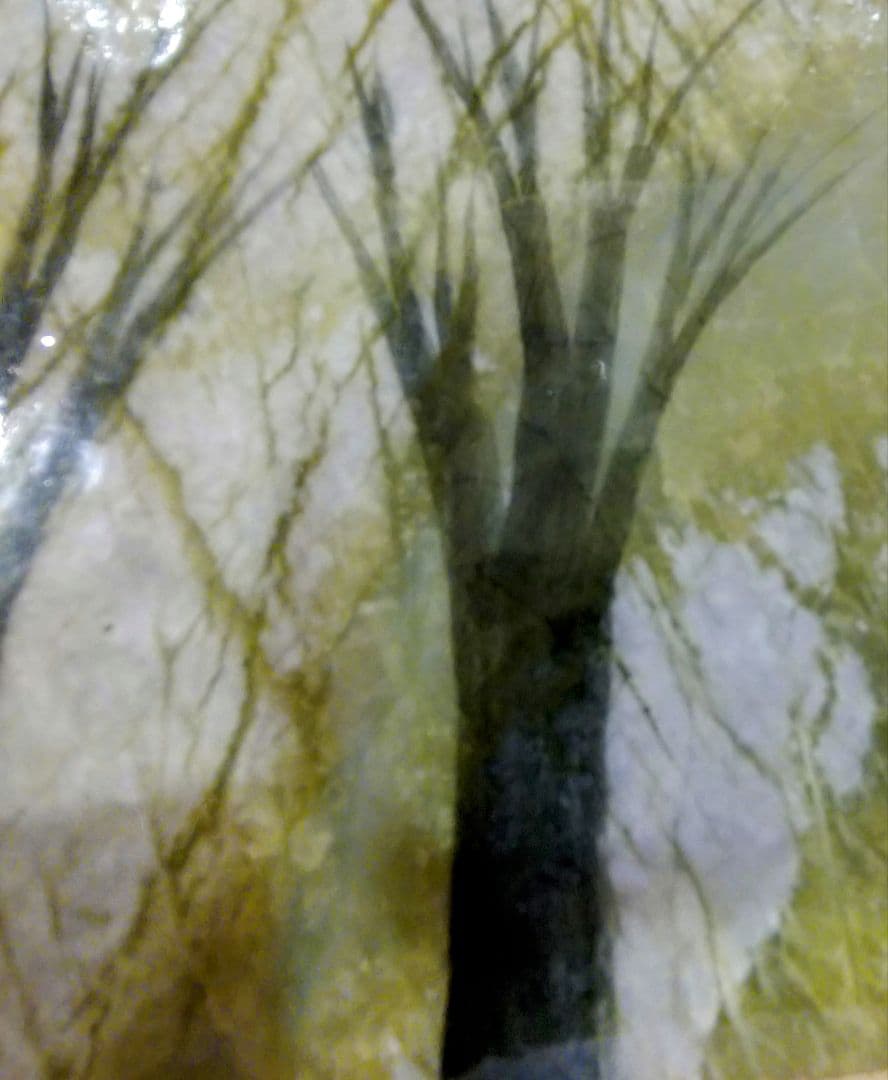 ヴィンテージ 中国 着色翡翠(?) アート 森の作品 天然石パワーストーン