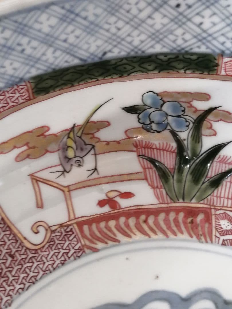 ㉗古伊万里 色絵鉢 二重高台 麒麟 鉢