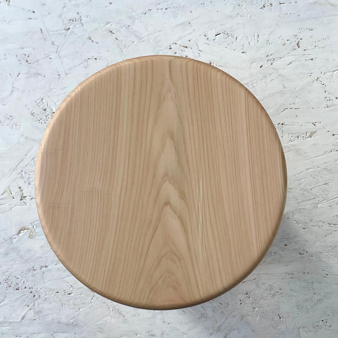 黒茶　国産ひのき　丸椅子　スツール