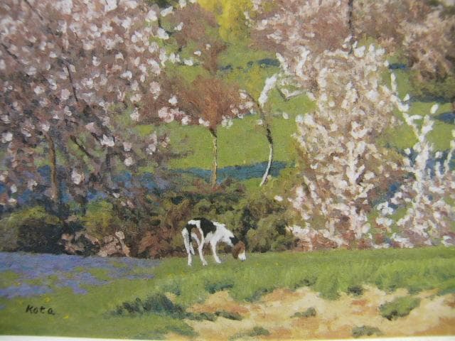 谷内こうた、【河畔にて】、希少な画集画、新品高級額 額装付、状態