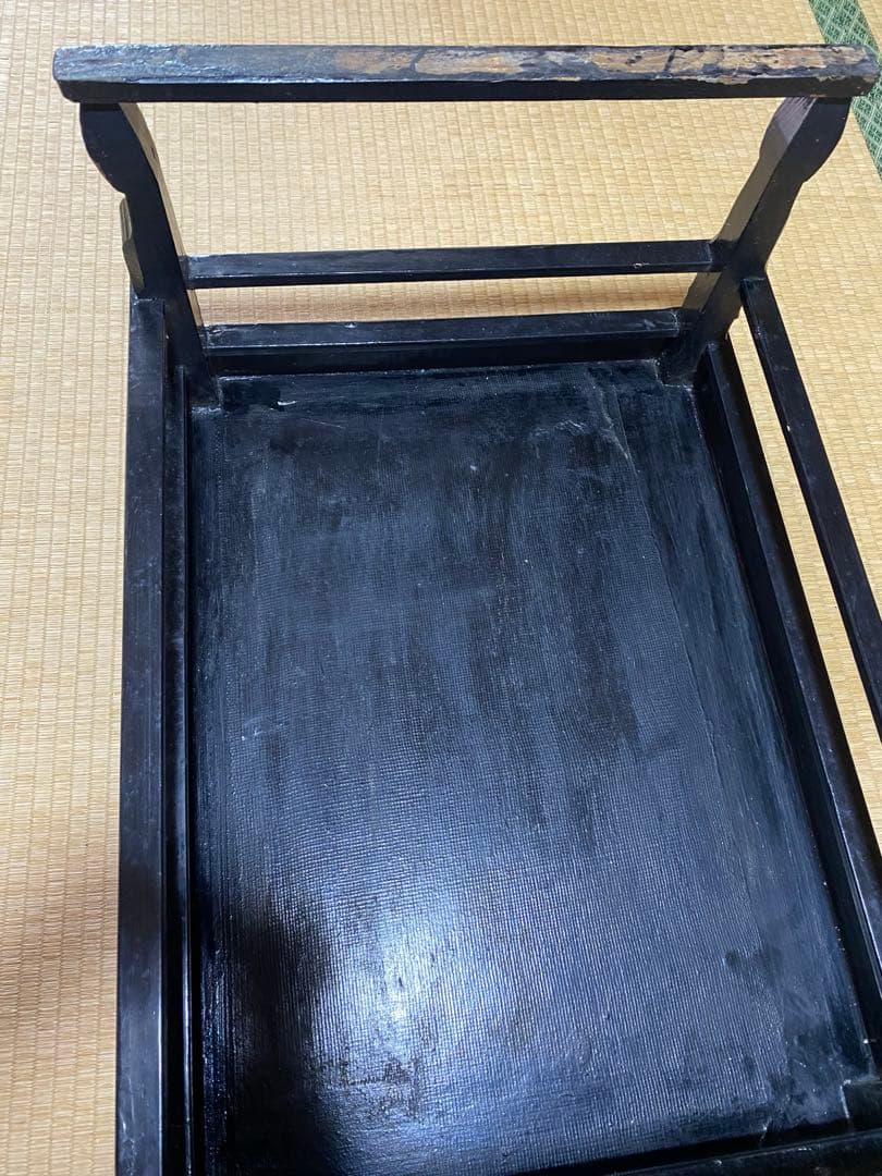 ♦中国清時代 花 蝶 柘榴 富貴 吉祥文 螺鈿細工 輪花 四方足 花台 骨董品