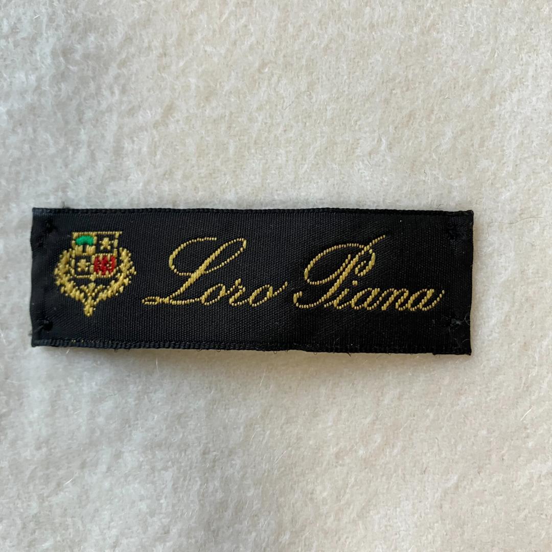 美品◎ロロピアーナ カシミヤ100% ウェーブ加工 フリンジマフラー