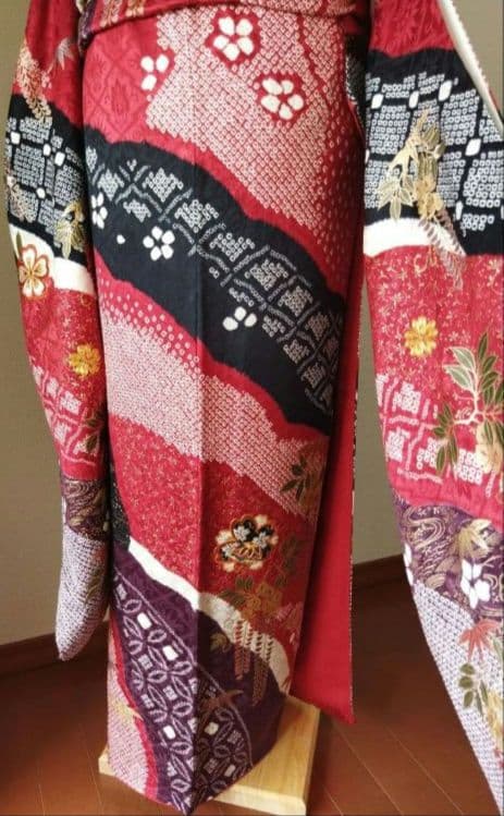 ☆応援価格☆428.絞り刺繍振袖7点セット 正絹フルセット成人式