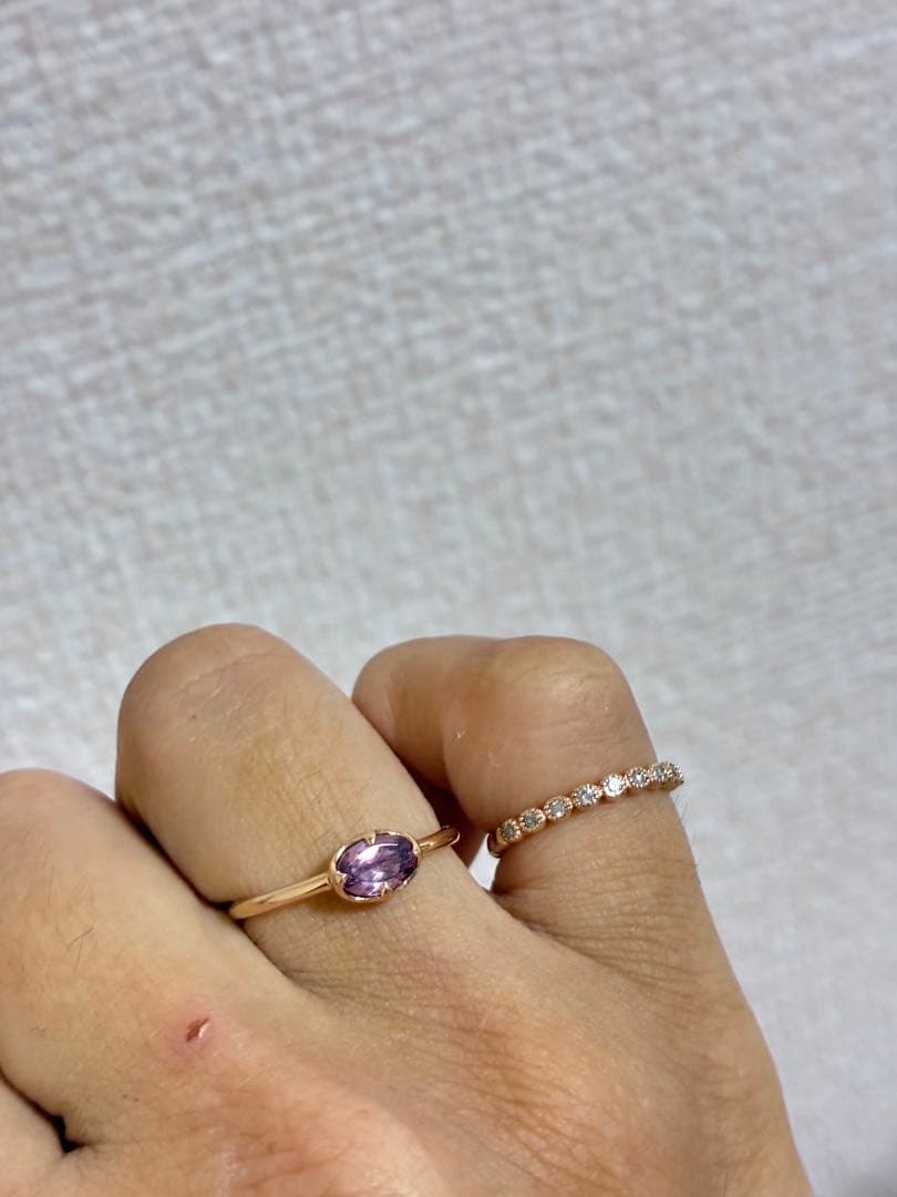 【ネココネコ】K18PG マラヤガーネットリング　10.5号