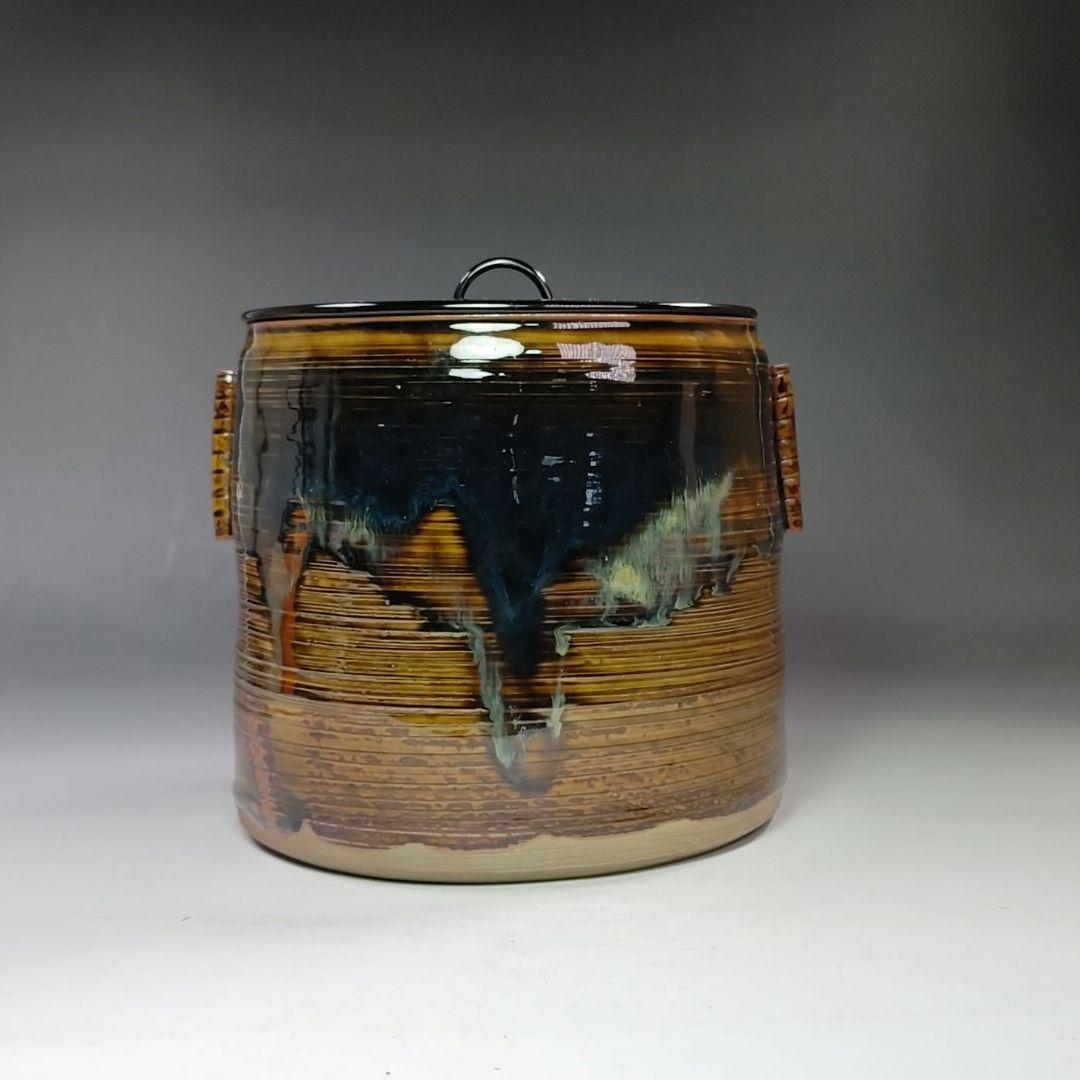 イ562 水指『亀井楽山造 鵬雲斎 極箱』『高取 管耳水指 共箱』茶道具