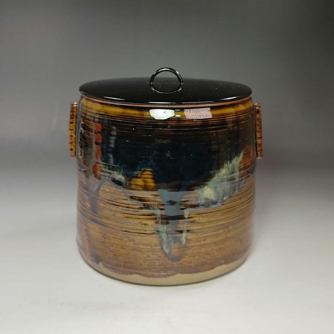 イ562 水指『亀井楽山造 鵬雲斎 極箱』『高取 管耳水指 共箱』茶道具