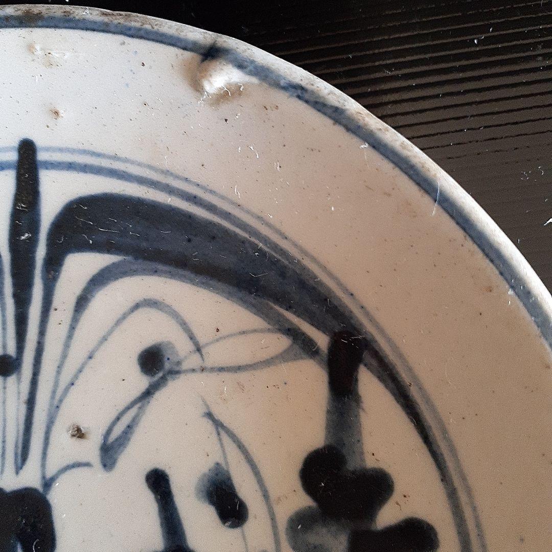 中国明朝末期頃の染付け皿