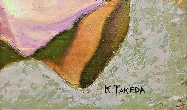 作者　K.TAKEDA　油絵　西洋人形　肉筆　Ｆ10号　額装