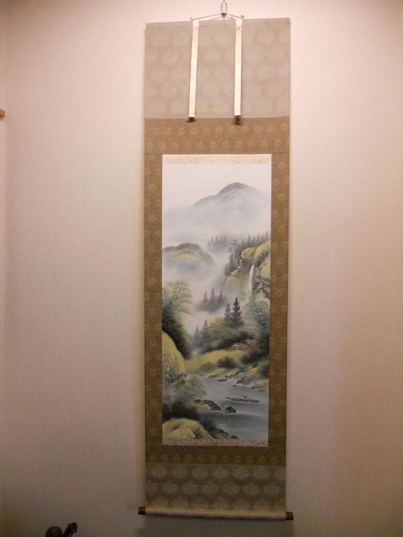 掛け軸 松観 彩色山水 絹本 希少 軸装 茶道具 掛軸 美品 です。 - メルカリ