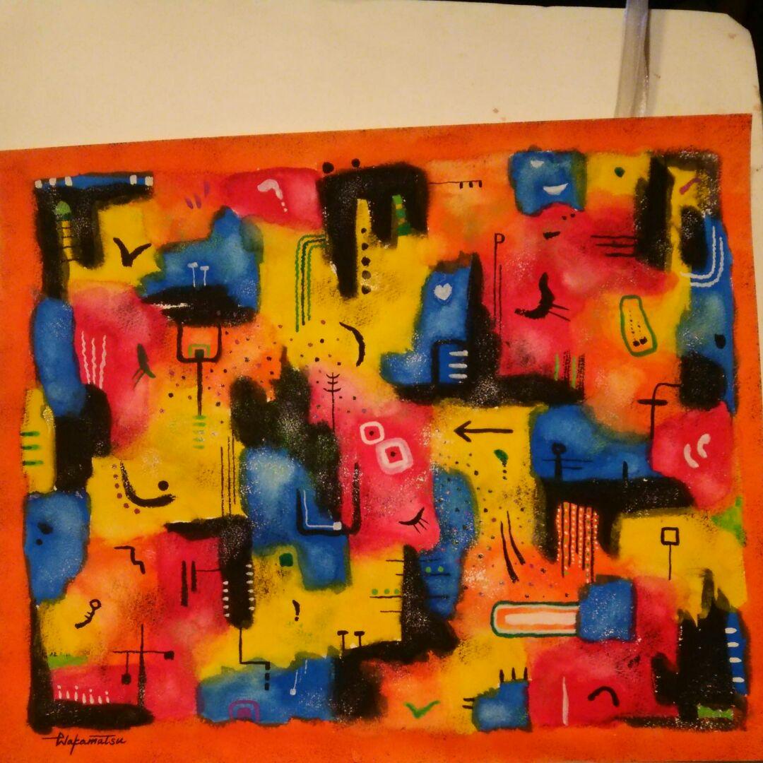 水彩画　　散策2  8号