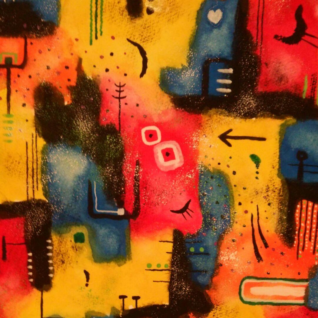 水彩画　　散策2  8号