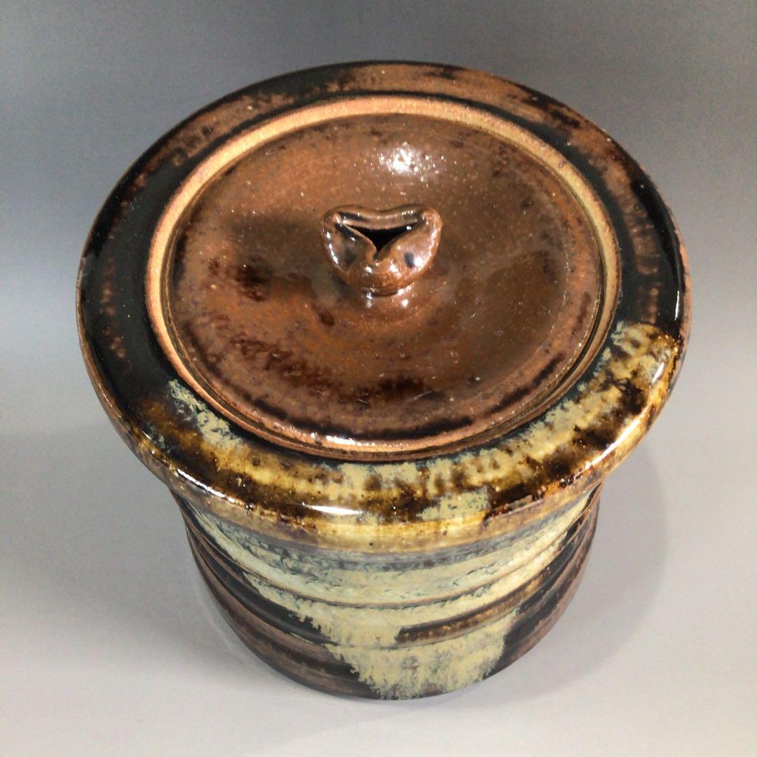 P417 水指 『膳所焼』『淡海ぜぜ 陽炎園造』『捻貫水指』 共