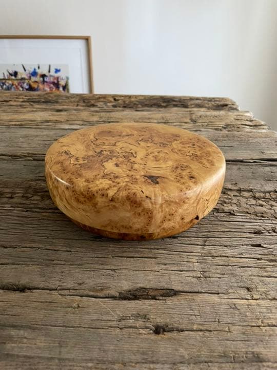 良い 木工芸 北海道旭川 笹原竹一氏 作 茶櫃