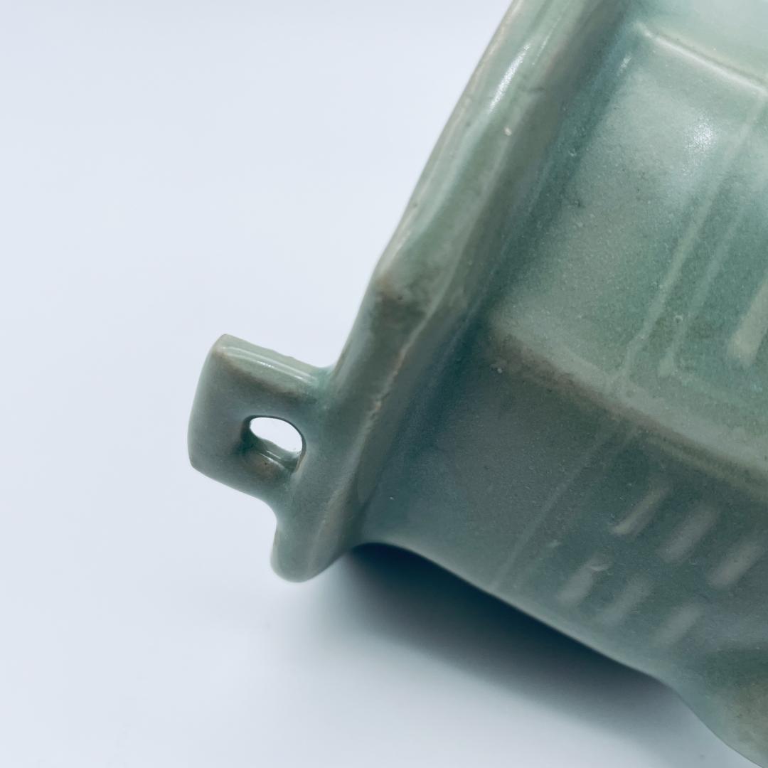 高麗】青磁 双耳六角三足獣面 香炉 朝鮮美術 朝鮮古玩