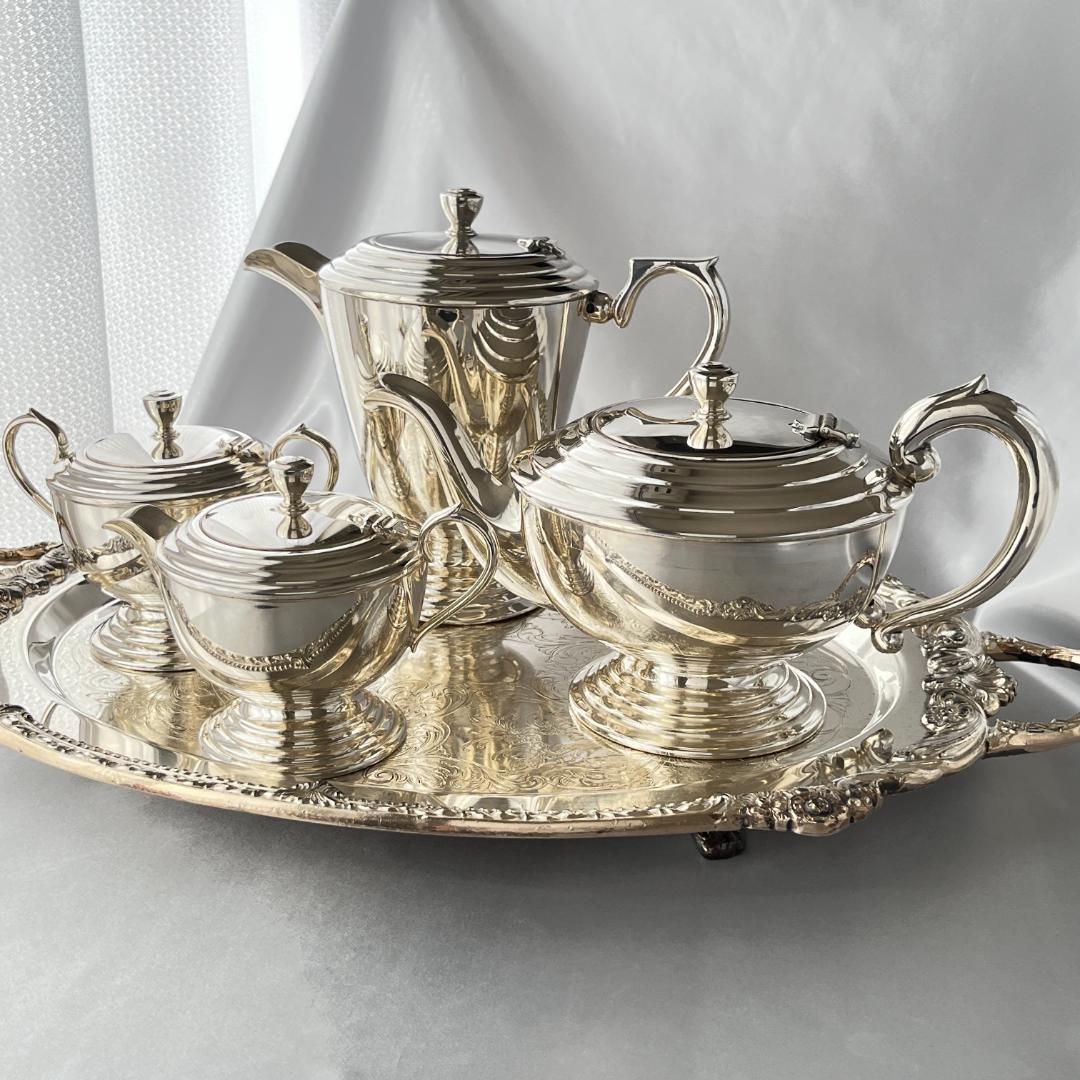 【SILCRAFT】 アール・デコ ティーサービス 4点 ティーポット