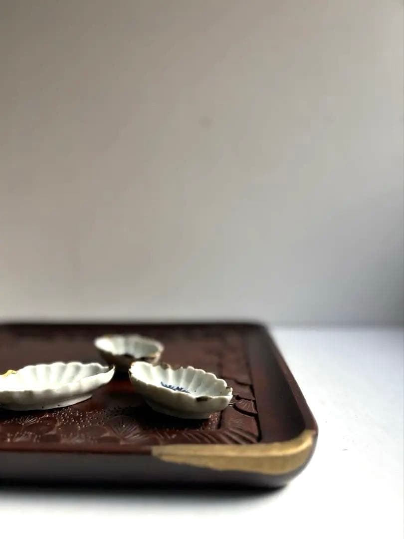 755 ヴィンテージ 軽井沢彫 桜彫 角盆 大阪屋家具店 金継ぎ 民芸 工芸 755 ヴィンテージ 軽井沢彫 桜彫 角盆 大阪屋家具店 金継ぎ 民芸 工芸