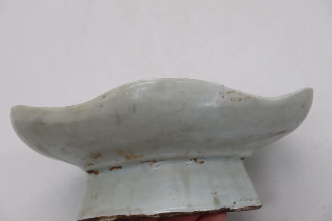 ※中国　明時代　染付人物紋高台皿　送料込み250529