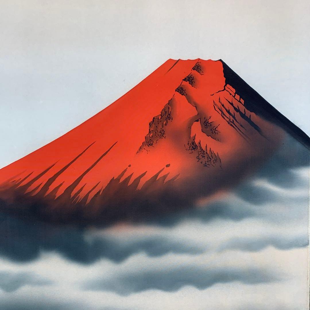 掛け軸3本 ①朝田青景作 赤富士図②福田素仙作聖観音③中島清堂作「舞」美人