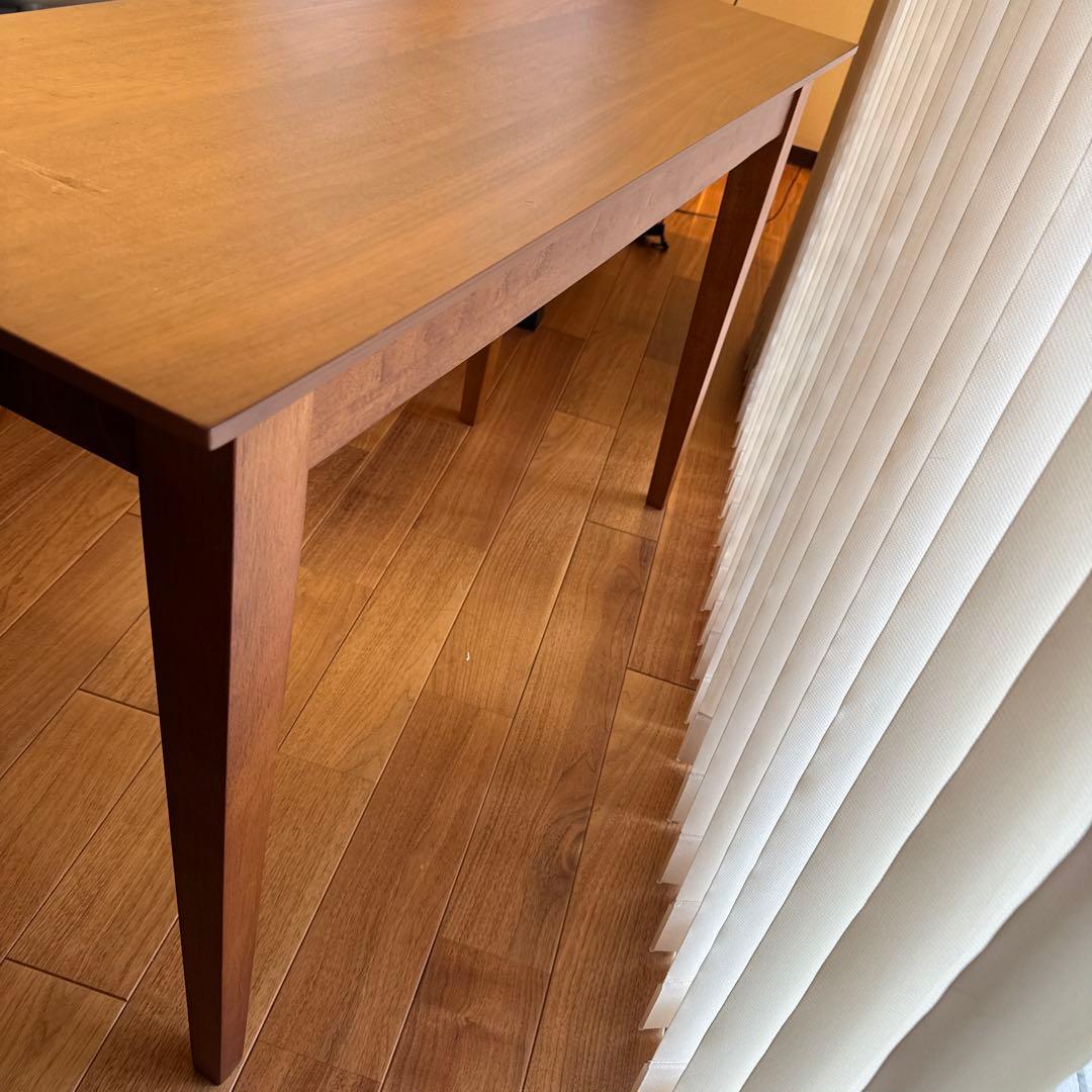 【完成品・組立不要】グレイス幅120cmスリムデスク天然木引き出し