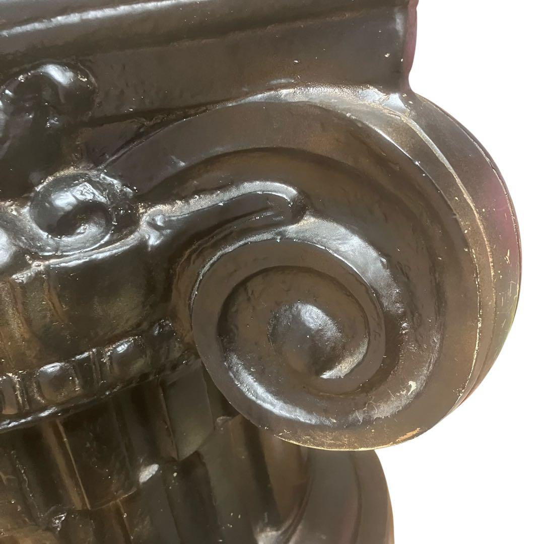 古代イオニア式 ガラス天板テーブル 特徴的な柱デザイン ロココ調