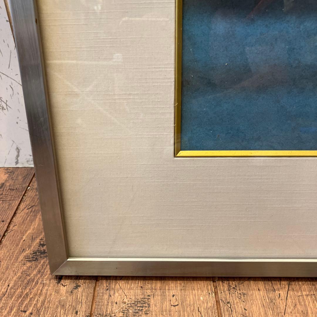 昭和レトロ 湧光 赤富士 絵画 色紙 アート 壁掛け 壁飾り 額装 額縁 額入り