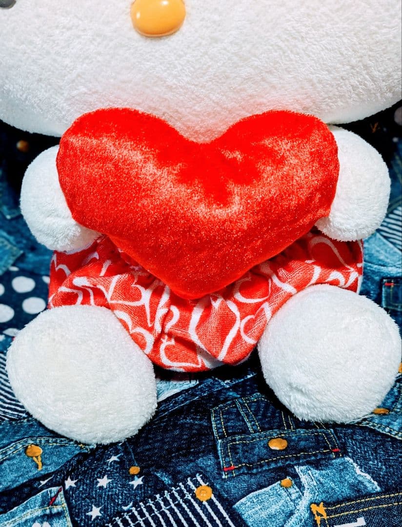 希少♡サンリオ♡キティ♡赤色ハートクッション♡BIGぬいぐるみ