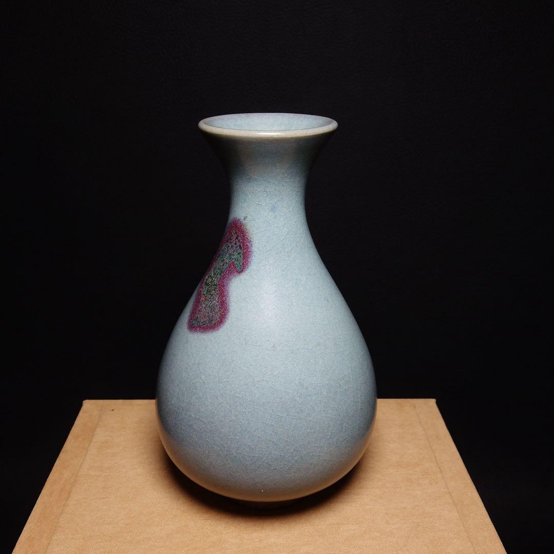 宋代 窯 陶磁器 コレクション品 紫色斑模様 花瓶 宋中国古美術□宋代時期