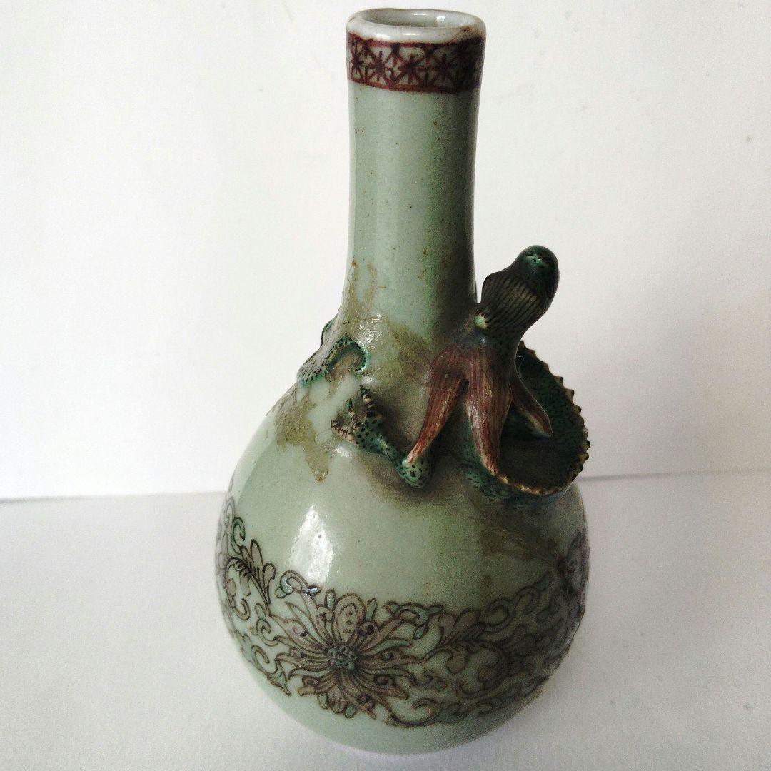 青磁の花瓶、一輪挿し 骨董 - メルカリ