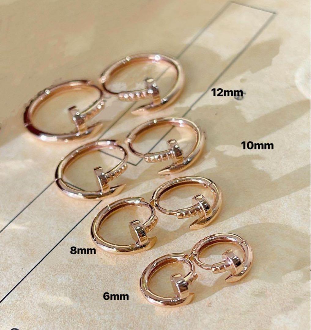 mamy様専用 片耳 K18YG 12mm釘モチーフ フープピアス(ダイヤなし