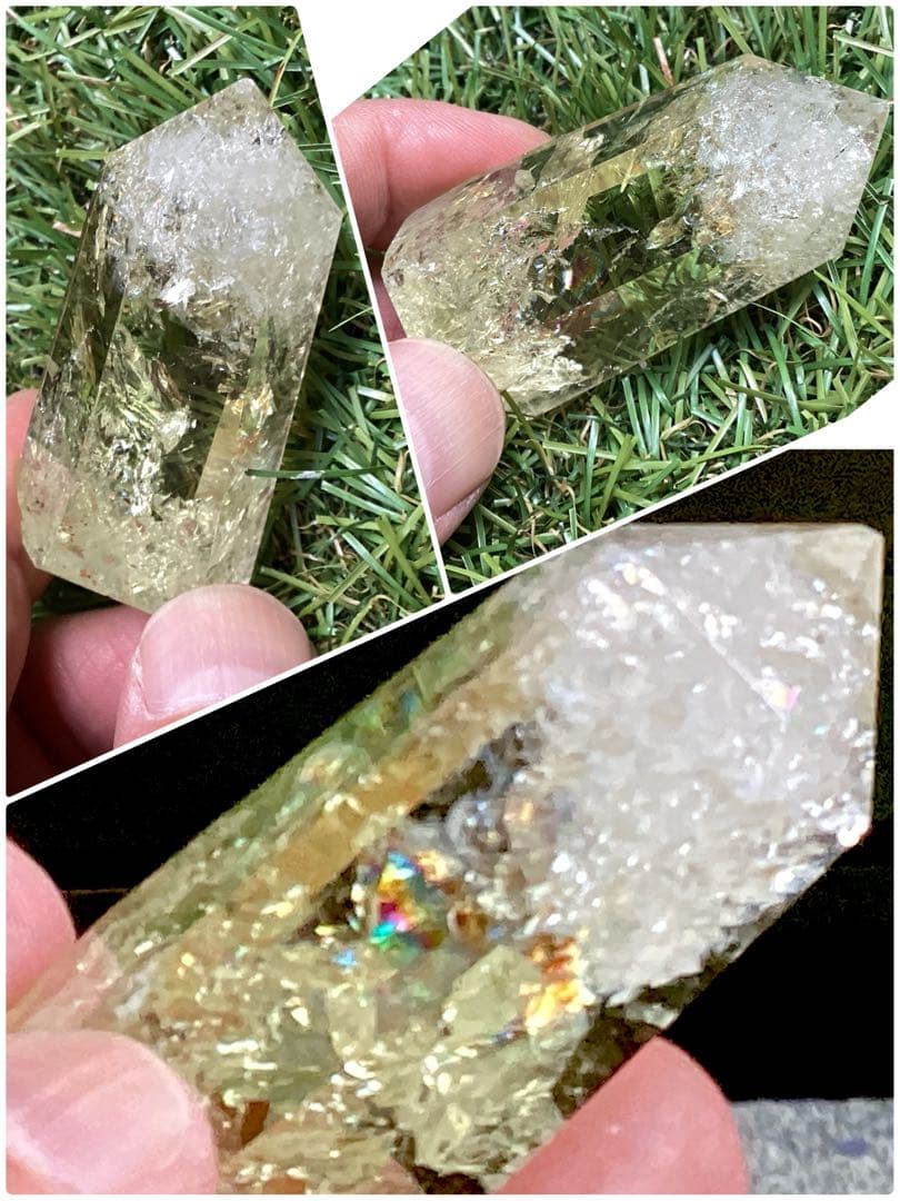 ✳最強の風水**ガネーシュヒマール水晶＆レモン水晶 お守り*守護石 鑑別