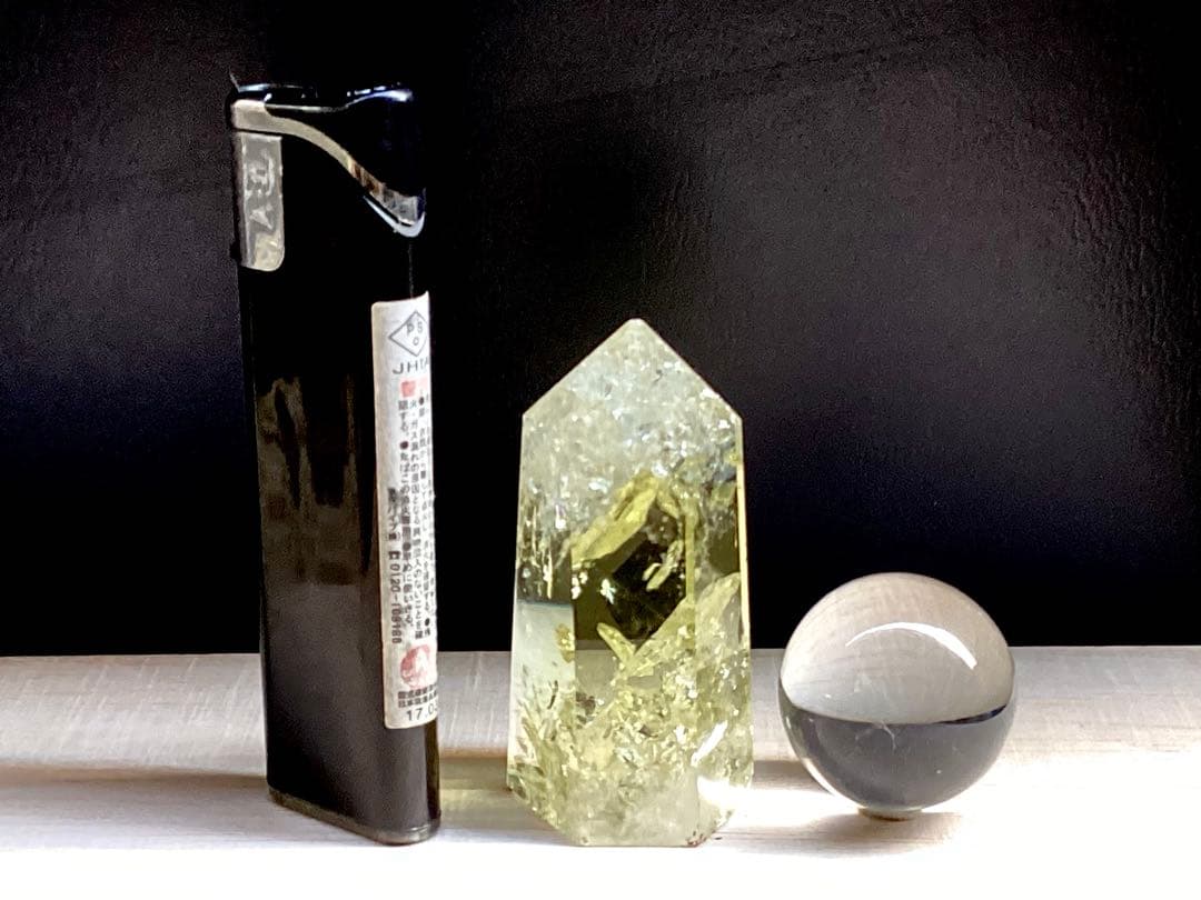 ✳最強の風水**ガネーシュヒマール水晶＆レモン水晶 お守り*守護石 鑑別